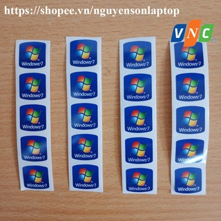 Tem máy tính Windows 7- màu Xanh