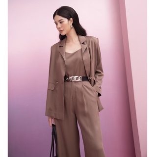 Áo Blazer màu nâu Eva De Eva 21ABLE001N