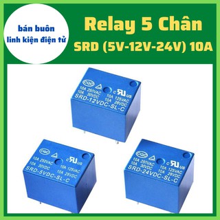 Relay, rơ le 5 chân 10a, relay 5 chân 10a [chính hãng], Relay 5V10A 5 Chân, Relay 12V10A 5 Chân,Relay 24V10A 5 Chân