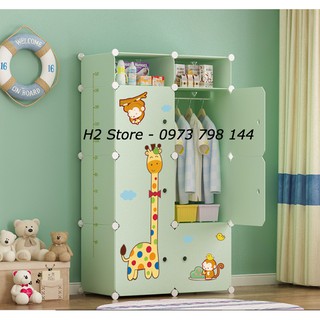 TỦ  LẮP GHÉP 6 Ô + 2 Ô NHỎ CỬA HƯƠU CAO CỔ DỄ THƯƠNG ĐỂ QUẦN ÁO ĐA NĂNG THÔNG MINH sâu 47cm