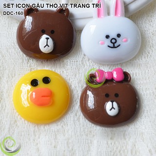 SET COMBO 4 ICON GẤU THỎ VỊT DECOR TRANG TRÍ,ĐẠO CỤ CHỤP ẢNH SẢN PHẨM INS DDC-160