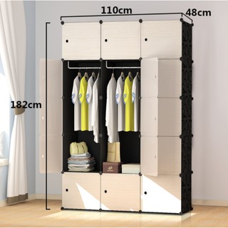 TỦ 15 NGĂN LỚN (Đen cửa vân gỗ)