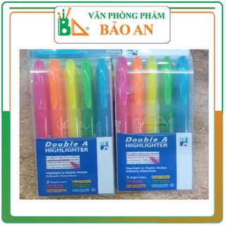 (SIÊU SIÊU RẺ) Vỉ 5 bút nhớ dòng Highlighter Double A ( Màu Đậm)