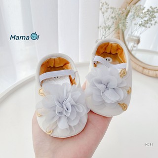 G65 Giày búp bê tập đi cho bé bông hoa màu xám cho bé gái của Mama Ơi - Thời trang cho bé
