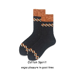 Vớ Cổ Cao Cotton Họa Tiết Retro Nhật Bản Tất Dài Cổ Cao Nam Nữ Unisex cá tính Hàn Quốc