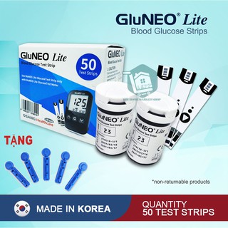 Que thử đường huyết GluNeo lite, tặng kim chích máu hộp 50 que