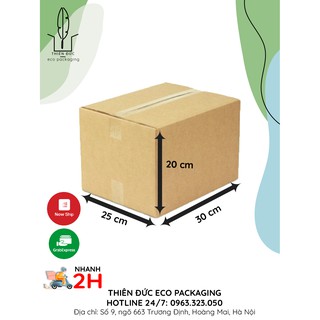 COMBO 40 THÙNG CARTON 30x25x20 CM GIÁ RẺ - BAO BÌ XANH - THÙNG GIẤY dùng đóng hàng, chuyển đồ, lưu trữ đồ đạc