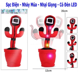 Xương Rồng Nhảy Múa Squid Game Sạc Điện - Món Quà Tặng Cho Bé - Cây Xương Rồng Nhảy Múa Dễ Thương