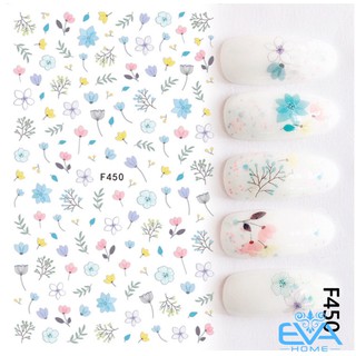 Miếng Dán Móng Tay 3D Nail Sticker Tráng Trí Hoạ Tiết Bông Hoa F450