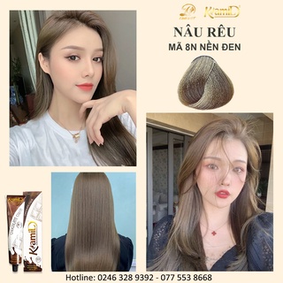 NÂU RÊU SÁNG-Thuốc nhuộm tóc màu nâu rêu sáng màu nhuộm KAMI 8N+ TẶNG kèm trợ nhuộm