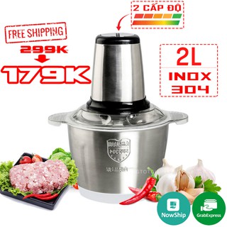 Máy Xay Thịt,Máy Xay Sinh Tố Cối Inox Công suất 250W 4 Lưỡi Đa Năng,xay thịt, tỏi ớt, rau củ quả.