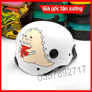 [Freeship+sitckerkute] Nón Bảo Hiểm Sơn Khủng Long Trà Sữa Siêu Kute Gọn, nhẹ, thông thoáng, dễ dàng mang theo