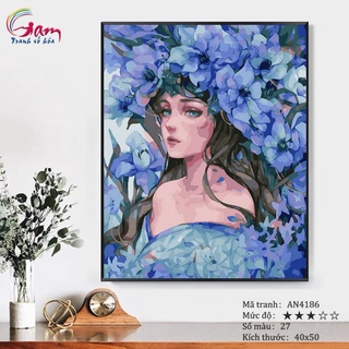 Tranh tô màu theo số Gam Nàng thơ AN4186