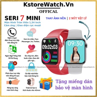 Đồng hồ thông minh Seri 7 nữ màu hồng đeo tay nhỏ mini 38mm 40mm giá rẻ pin trâu thay dây đẳng cấp