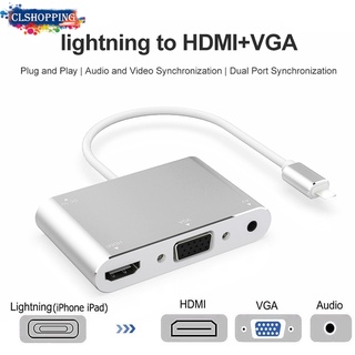 Cáp Chuyển Đổi Hdtv OTG Sang HDMI VGA 3.5mm Cho IP/tablet táo