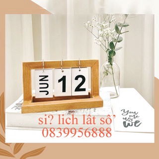 (Ảnh thật) Lịch gỗ để bàn 2021 -2022 - Lịch lật số mini trang trí decor