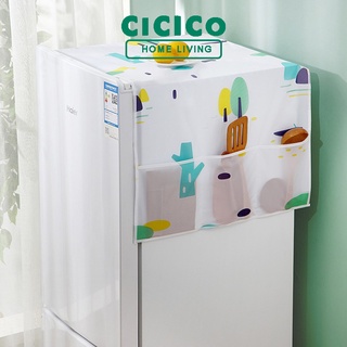 Bạt phủ tủ lạnh Cicico H842 tấm chắn bụi bảo vệ tủ lạnh lò vi sóng máy giặt kèm túi 2 bên tiện dụng