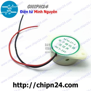 [1 CÁI] Còi điện tử (XANH) SFM-27 DC3-24V (Kêu liên tục)