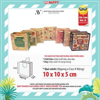 50 Cái - Túi giấy kraft nhỏ NIPPY đựng son môi, mỹ phẩm, hàng handmade, quà lưu niệm...