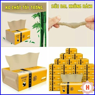 [ HÀNG HOT ] Khăn Giấy Ăn Gấu Trúc Khô Sipiao Chính Hãng Loại 1 Siêu Dai Không Chất Tẩy Trắng Gói 300 Tờ Mềm Mịn An Toàn