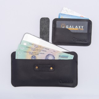 Combo Bộ 2 Ví Dài Và Nhỏ Da Bò Để Điện Thoại Card Thẻ Galaxy Store GVD01C01