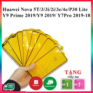 Kính cường lực huawei Nova 5T 3 3i 2i 3e 4e Y9 Prime 2019 Y9 2019 Y7 Pro 2019 Y7 Pro 2018 P30 Lite Full Màn