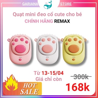 Quạt mini đeo cổ cute Remax F6, quạt có dây treo cổ mèo dễ thương hợp với học sinh sinh viên đi học, đi làm, dã ngoại