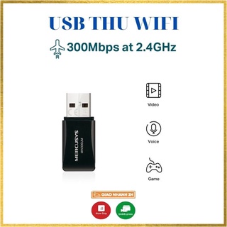 Usb thu wifi mercusys MW300UM, usb wifi cho máy tính laptop pc chính hãng