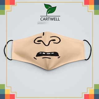 khẩu trang vải loại tốt DRAWN_1502 CARTWELL chất liệu vải mềm 2 lớp chống nắng, phòng dịch bệnh, lọc không khí