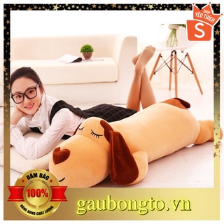 Gấu bông to Chó mũi tim 𝑯𝒂̀𝒏𝒈 𝑪𝒂𝒐 𝑪𝒂̂́𝒑, gối ôm hình thú nhồi bông siêu cute, kích thước 1m3 / 1m