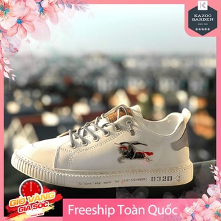 Giày Thể Thao Nam Cổ Thấp Chất Liệu Simili Thêu Hình Kỵ Sĩ Cưỡi Ngựa Phong Cách Trẻ Trung Đơn Giản