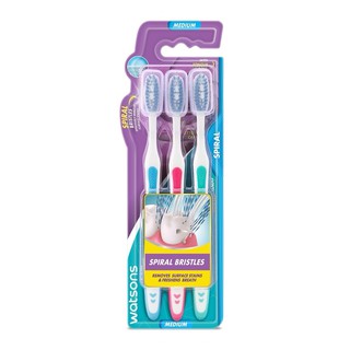 Bàn Chải Đánh Răng Xoắn Ốc Watsons (Trung Bình) 3 Cây