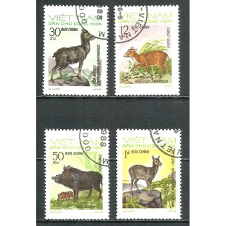 Tem sưu tập MS 277 Tem CTO Việt Nam Thú rừng (bộ 2) 1973
