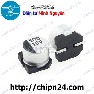 [10 CON] Tụ nhôm 100uF 16V 6.3x5.4mm [SMD Dán]
