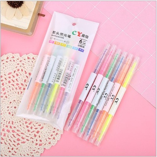 MVP2053 Set 6 bút dạ đánh dấu 6 màu sắc sáng tạo tiện lợi