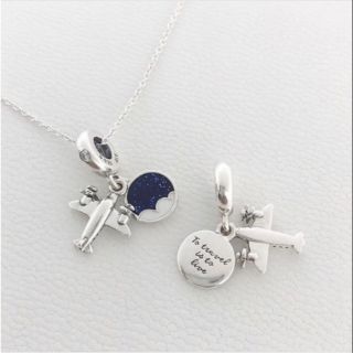 Charm treo máy bay mây xanh bạc s925 (vừa tất cả các vòng tay)