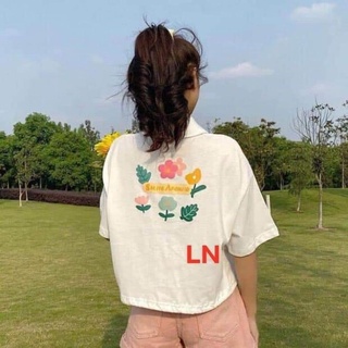 Áo croptop polo 6 hoa lá TH6