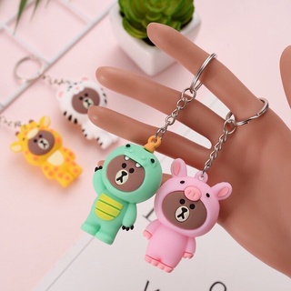 Móc Khoá - Dây Treo Balo/Túi Xách Silicon 3D Gấu Brown Cosplay Dễ Thương