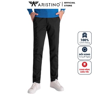 Quần Kaki Nam Aristino AKKR0108 (AKKR01) Màu Đen 01 Kiểu Dáng Regular Fit Chất Liệu CVC