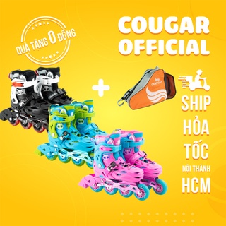 Giày Patin Trẻ Em Cougar Pro Chính Hãng Có Khóa Bánh An Toàn Cho Bé, Có Nút Chỉnh Size Tiện Lợi