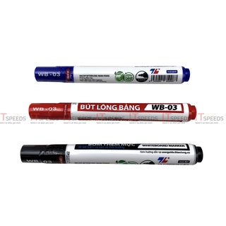 Bút Lông Bảng Thiên Long WB03, Xanh, Đỏ, Đen, Đầu 2.5mm, Dùng Trên Bảng Trắng , Thủy Tinh, Màu Đậm, Dễ Xóa, Chính Hãng