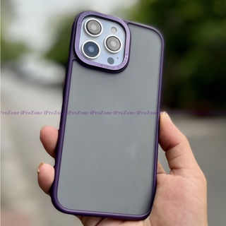 Ốp lưng cứng nhám viền dẻo mầu tím cho Smart Iphone 14 Pro Max , 14 Plus chính hãng Linkgus Frosted Sand Crystal