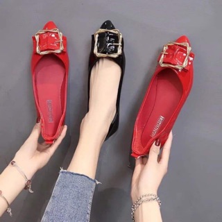 Giày BÚP BÊ DA BÓNG mũi nhọn xinh xắn -kèm clip