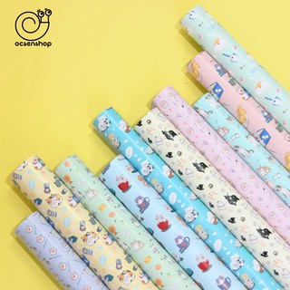 giấy gói quà in tym dễ thương xấp 50 tờ 50 x 70cm kèm 20 nơ