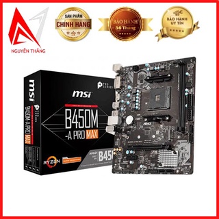 Mainboard bo mạch chủ MSI B450M-A PRO MAX (Chipset AMD B450/ Socket AM4/ VGA onboard) new chính hãng