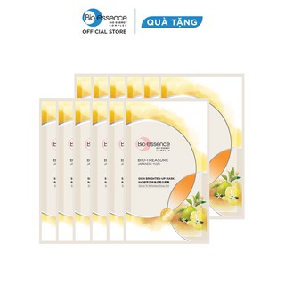 [HB GIFT] Combo 12 miếng Mặt nạ dưỡng trắng da chiết xuất quả thanh yên Yuzu Nhật Bản Bio-essence 20ml (12 miếng x 20ml)