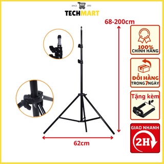 Chân đèn studio, tripod đa năng, dùng chụp ảnh, quay phim, livestream cao 2 mét, tặng kẹp điện thoại