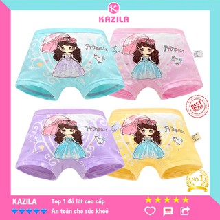 Quần chip đùi bé gái cotton tinh khiết hạng A, quần lót bé gái công chúa che ô pringgss Kazila QDG5