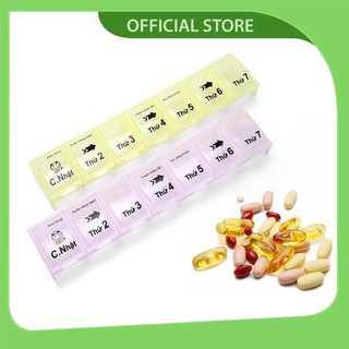 Hộp khay chia liều thuốc 7 ngăn 1 tuần - giá 1 cái