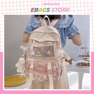 [hàng mới] Balo Nữ Thời Trang Họa Tiết Mix Màu Cá Tính BEB1485